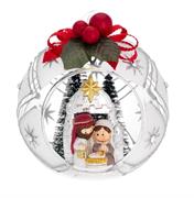 SFERA D.10 DECO ARGENTO CON ALBERELLI E FIOCCO - PRESEPE