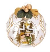 SFERA D.10 DECO ARGENTO CON ALBERELLI E FIOCCO - PRESEPE