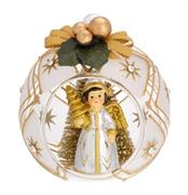 SFERA D. 10 DECO ARGENTO CON ALBERELLI E FIOCCO ANGELO CUO