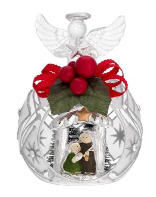 SFERA CON ANGELO D. 8 DECO ARGENTO CON FIOCCO ALBERELLI E