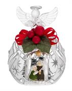 SFERA CON ANGELO D. 8 DECO ARGENTO CON FIOCCO ALBERELLI E