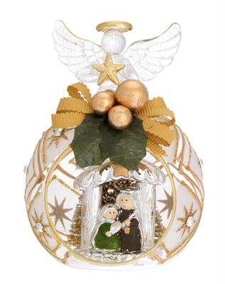 SFERA CON ANGELO D. 8 DECO ARGENTO CON FIOCCO ALBERELLI E