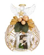 SFERA CON ANGELO D. 8 DECO ARGENTO CON FIOCCO ALBERELLI E