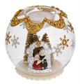 SFERA TEALIGHT D. 10 DECO ARGENTO CON ALBERELLI - PRESEPE