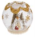 SFERA TEALIGHT D. 10 DECO ARGENTO CON ALBERELLI - PRESEPE