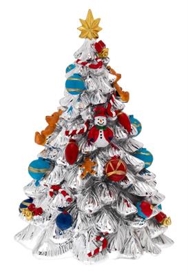 ALBERO ARGENTATO E SMALTO CON CARILLON H 21