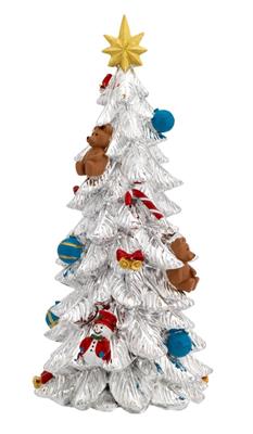 ALBERO ARGENTATO E SMALTO CON CARILLON H 27