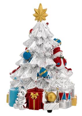 ALBERO ARGENTATO E SMALTO CON CARILLON H 13