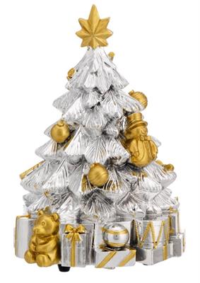 ALBERO ARGENTATO E ORO CON CARILLON H 13