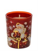 BICCHIERE CON CANDELA PROFUMATA 70gr - BABBO NATALE ROSSO