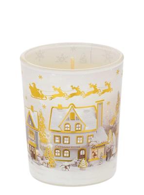 BICCHIERE CON CANDELA PROFUMATA 70gr - PAESAGGIO BIANCO