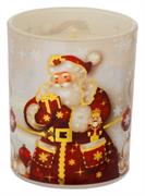 BICCHIERE CON CANDELA PROFUMATA 150gr - BABBO NATALE BIANCO