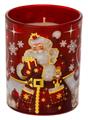 BICCHIERE CON CANDELA PROFUMATA 150gr - BABBO NATALE ROSSO