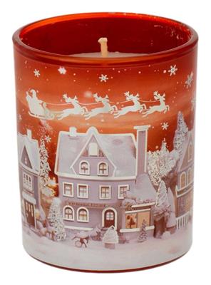 BICCHIERE CON CANDELA PROFUMATA 150gr - PAESAGGIO ROSSO