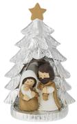 ALBERO ARGENTATO H. 12,5 CON MINIPRESEPE H. 5