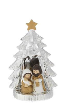 ALBERO ARGENTATO H. 10 CON MINIPRESEPE H. 4