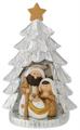 ALBERO ARGENTATO H. 12,5 CON MINIPRESEPE H. 5