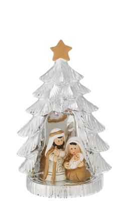 ALBERO ARGENTATO H. 10 CON MINIPRESEPE H. 4