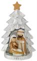 ALBERO ARGENTATO H. 12,5 CON MINIPRESEPE H. 5