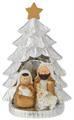 ALBERO ARGENTATO H. 12,5 CON MINIPRESEPE H. 5