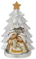 ALBERO ARGENTATO H. 12,5 CON MINIPRESEPE H. 5