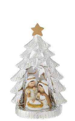 ALBERO ARGENTATO H. 10 CON MINIPRESEPE H. 4