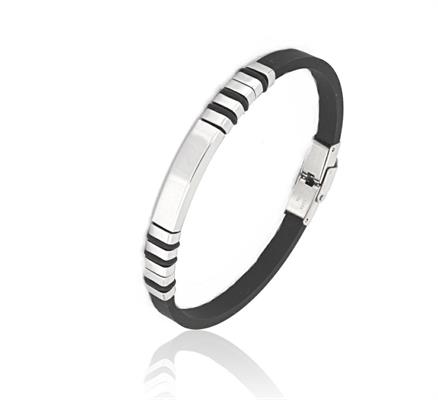 BRACCIALE ACCIAIO E CAUCCIU'