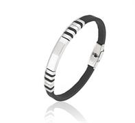 BRACCIALE ACCIAIO E CAUCCIU'