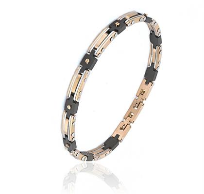 BRACCIALE ACCIAIO NERO E RAME