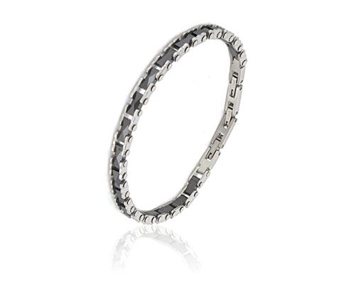 BRACCIALE ACCIAIO E CERAMICA