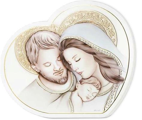 PANNELLO CUORE 15X13 SACRA FAMIGLIA