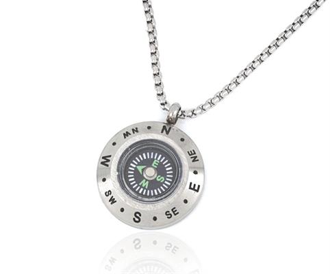 COLLANA ACCIAIO BUSSOLA