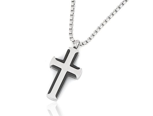 COLLANA ACCIAIO CROCE