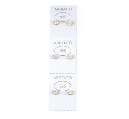 ORECCHINI PUNTO LUCE DORATI Ø 4MM 3 COPPIE ARG 925