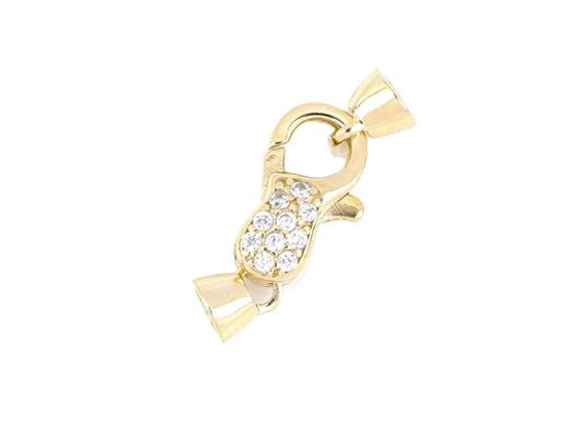 CHIUSURA mm 14.5 ZIRCONATA DORATA IN ARGENTO 925