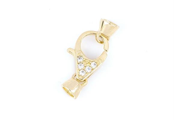 CHIUSURA mm 13 ZIRCONATA DORATA IN ARGENTO 925