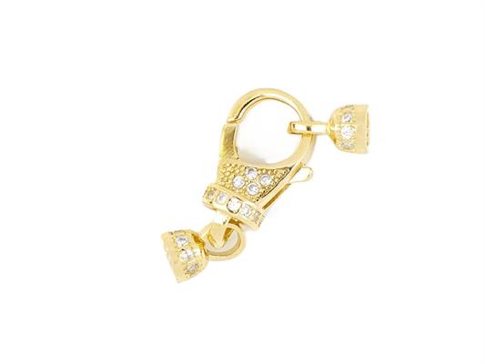 CHIUSURA mm14 ZIRCONATA DORATA IN ARGENTO 925