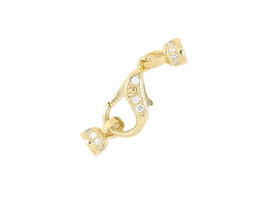 CHIUSURA mm 13 ZIRCONATA DORATA IN ARGENTO 925