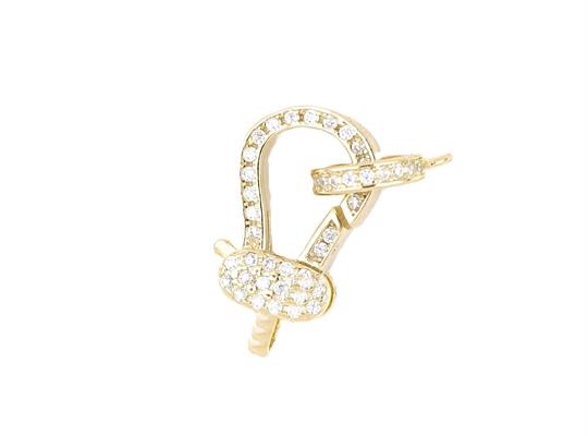 CHIUSURA mm 17.5 ZIRCONATA DORATA IN ARGENTO 925