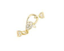 CHIUSURA mm 14 ZIRCONATA DORATA IN ARGENTO 925
