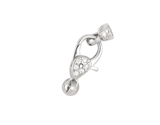 CHIUSURA mm 14 ZIRCONATA IN ARGENTO 925