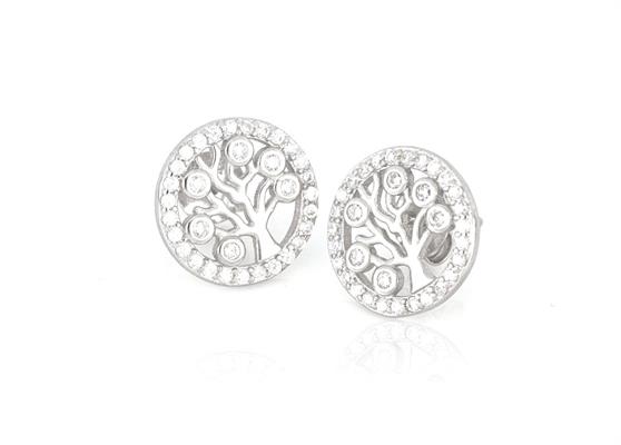 ORECCHINI mm11 ALBERO VITA ZIRCONATI IN ARGENTO 925