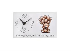 OROLOGIO 9X15 ORSETTO LEGNO BIANCO