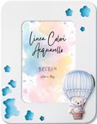 CORNICE 13X18 IN LEGNO MONGOLFIERA CELESTE