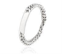 BRACCIALE ACCIAIO TARGA 8mm MAGLIA GRUMETTA