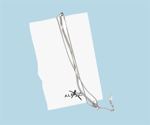 BRACCIALE ACCIAIO 3 FILI CODA DI TOPO E PIATTINA