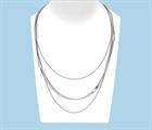 COLLANA ACCIAIO DONNA 3 FILI CODA DI TOPO E PIATTINA