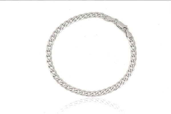 BRACCIALE GRUMETTA cm1.2X20 gr5.5 IN ARGENTO RODIATO