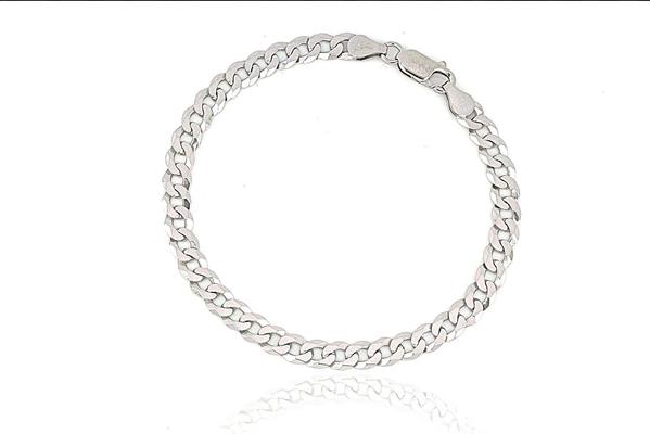 BRACCIALE GRUMETTA cm1.5X20 gr7.5 IN ARGENTO RODIATO