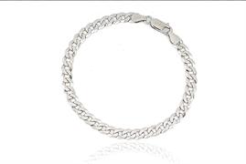 BRACCIALE GRUMETTA cm1.5X20 gr7.5 IN ARGENTO RODIATO